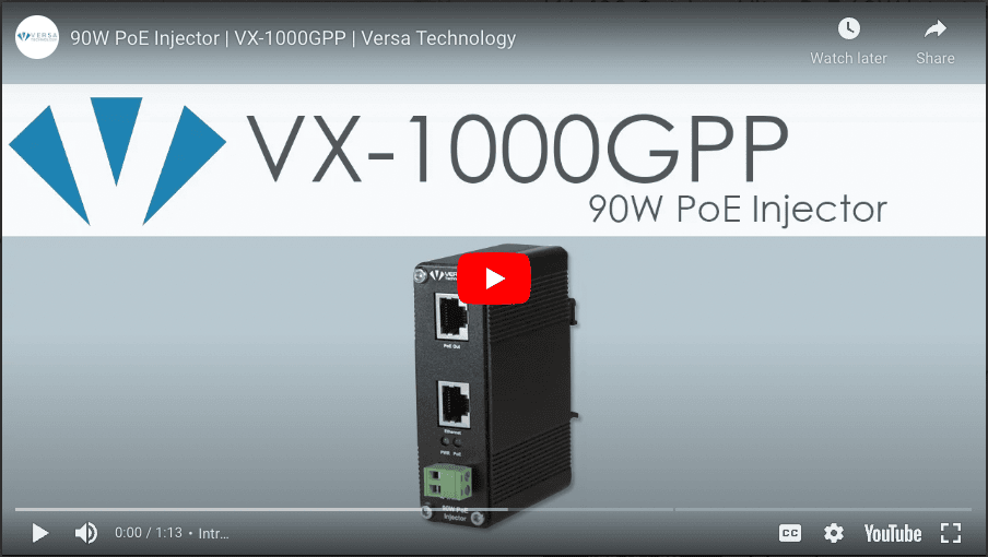 90W PoE Injector VX-1000GPP by Versa Technology